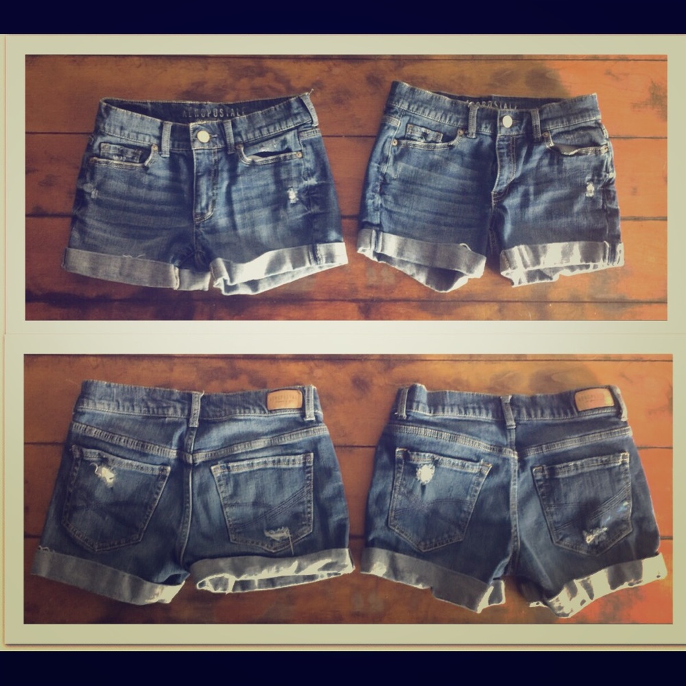 Aeropostale distressed jean shorts